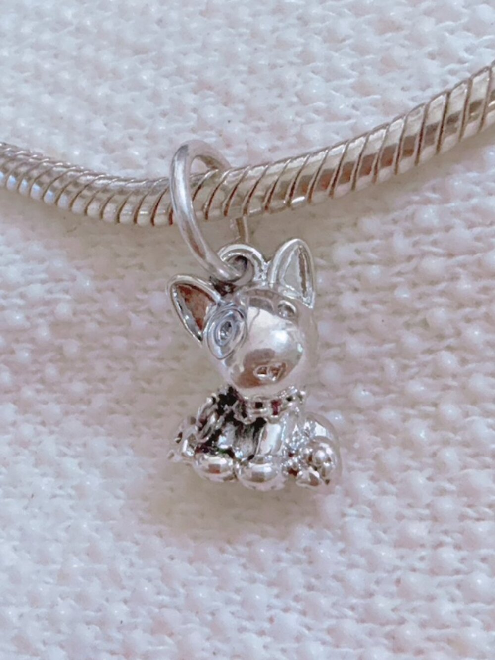 Bull Terrier Puppy Dog Charm Silver Charm For Pandora Bracelet Necklace